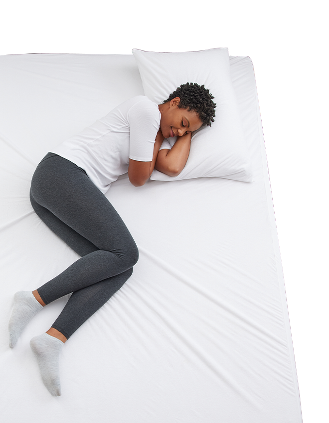 female on bed