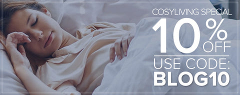 Cosy House bedding discount – woman asleep in cozy sheets. 10% off with code BLOG10 on the CosyLiving special.